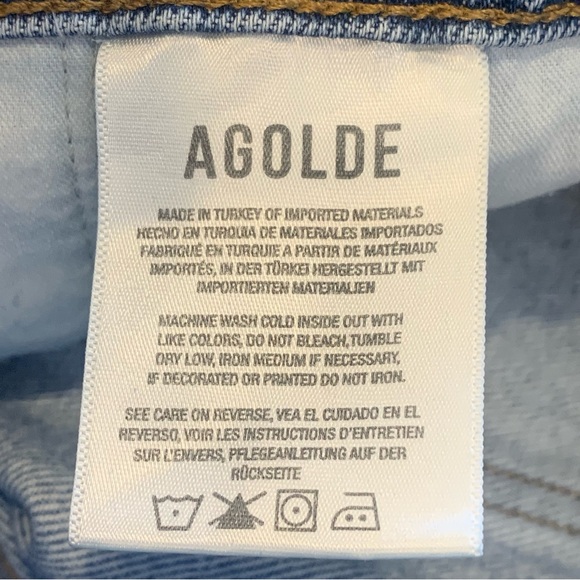 AGOLDE Reworked Cotton Paper Bag Jeans High Rise Cropped Straight Size 25 - Picture 7 of 11